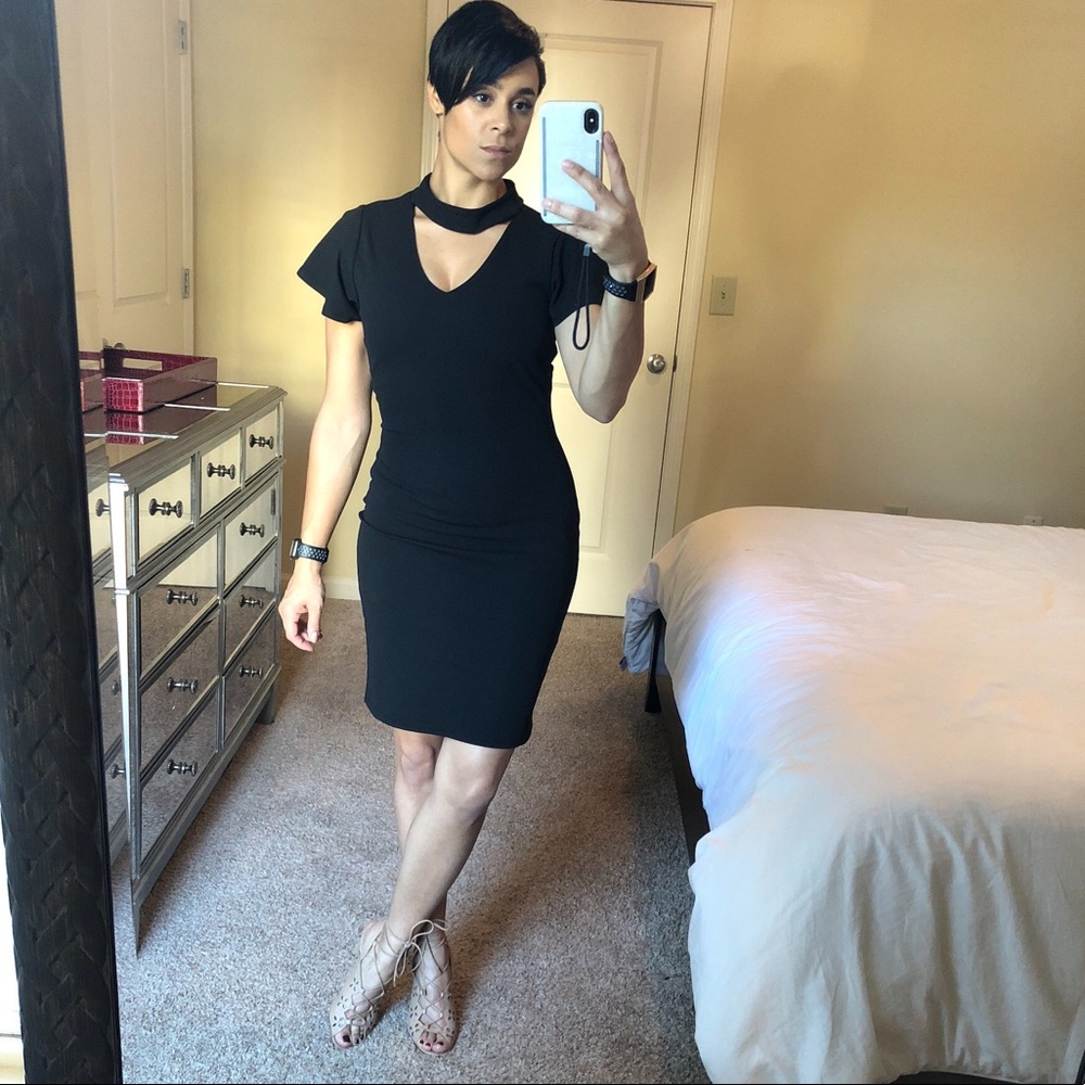 Almost Famous Black Choker Dress